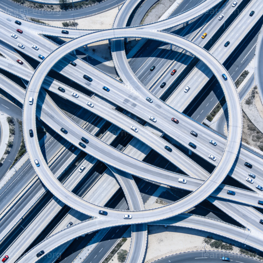 network 交通网鸟瞰图：城市道路网络布局