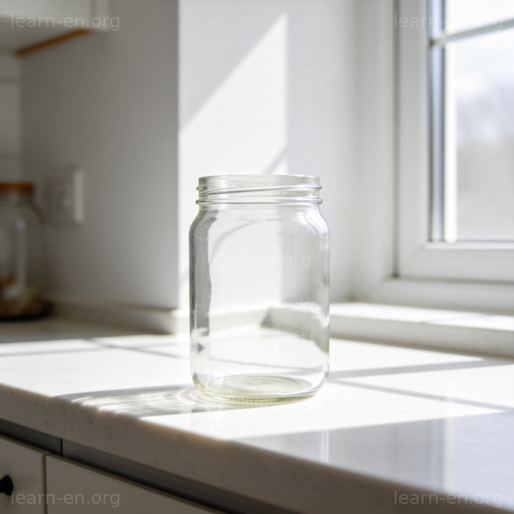 none 含义图解：空无一物的玻璃罐，表示‘没有’