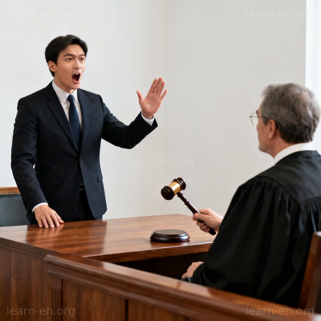 objection 图解：法庭上律师提出正式异议的场景
