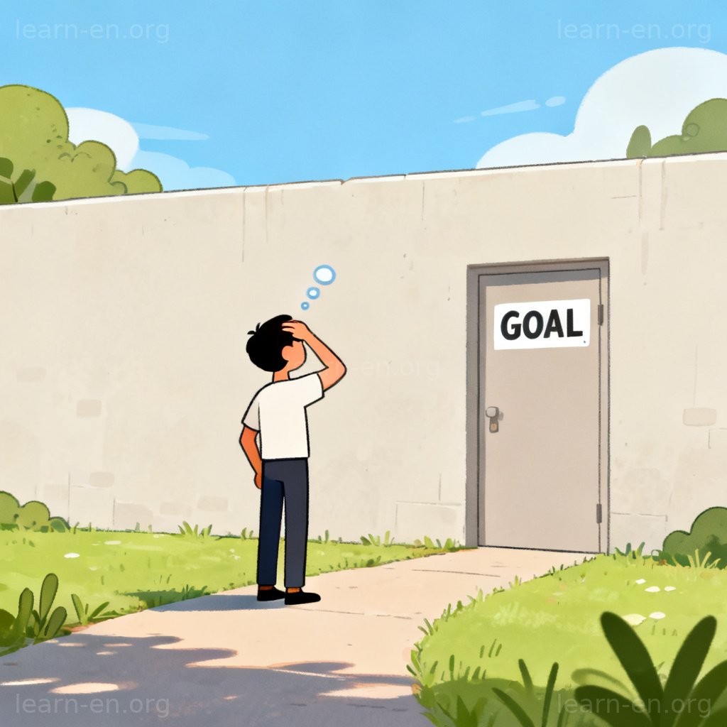 obstacle 抽象障碍图解：人物面对目标之墙
