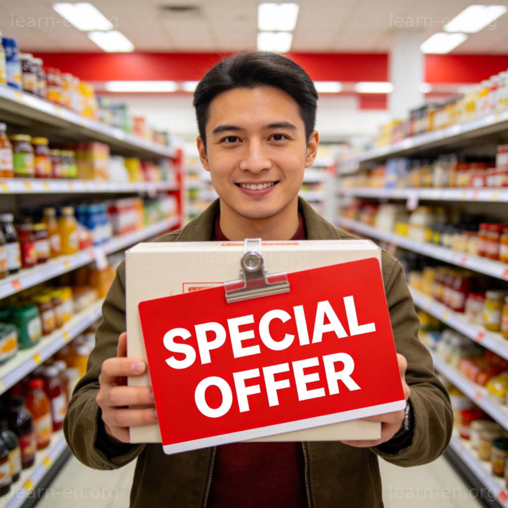 offer 含义图解：超市商品特价促销标签特写