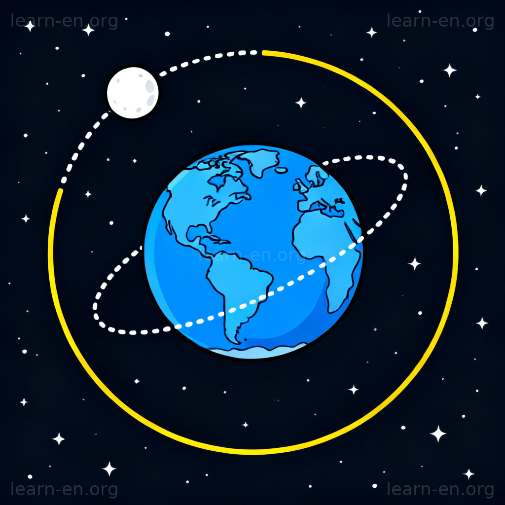 orbit 轨道含义图解：卫星绕行星运行的黄色环形路径