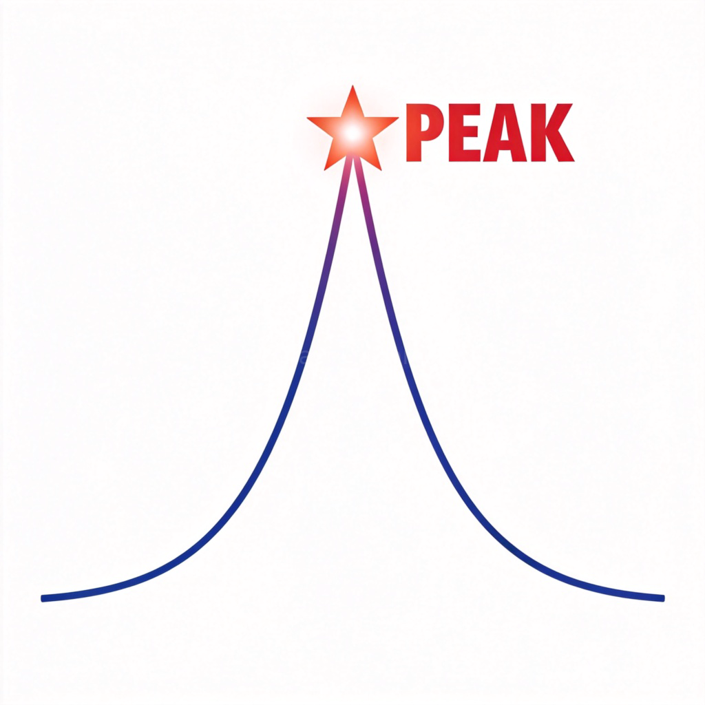 peak 含义图解：图表中代表业绩巅峰的最高点