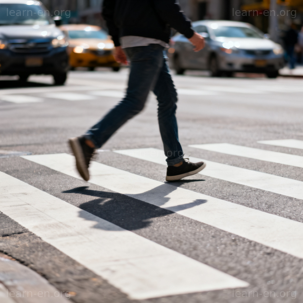 pedestrian 图解：行人在斑马线上行走的场景