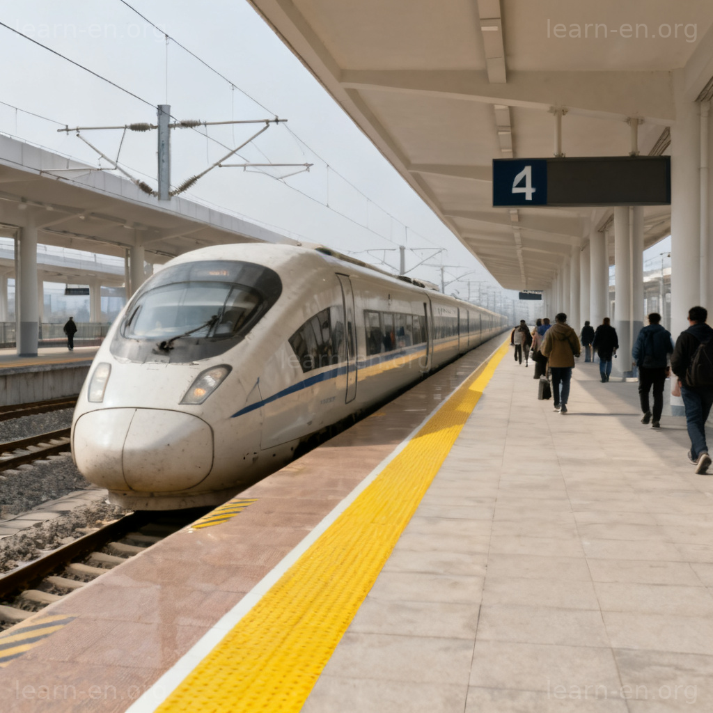 platform 站台图解：现代火车站台与高速列车