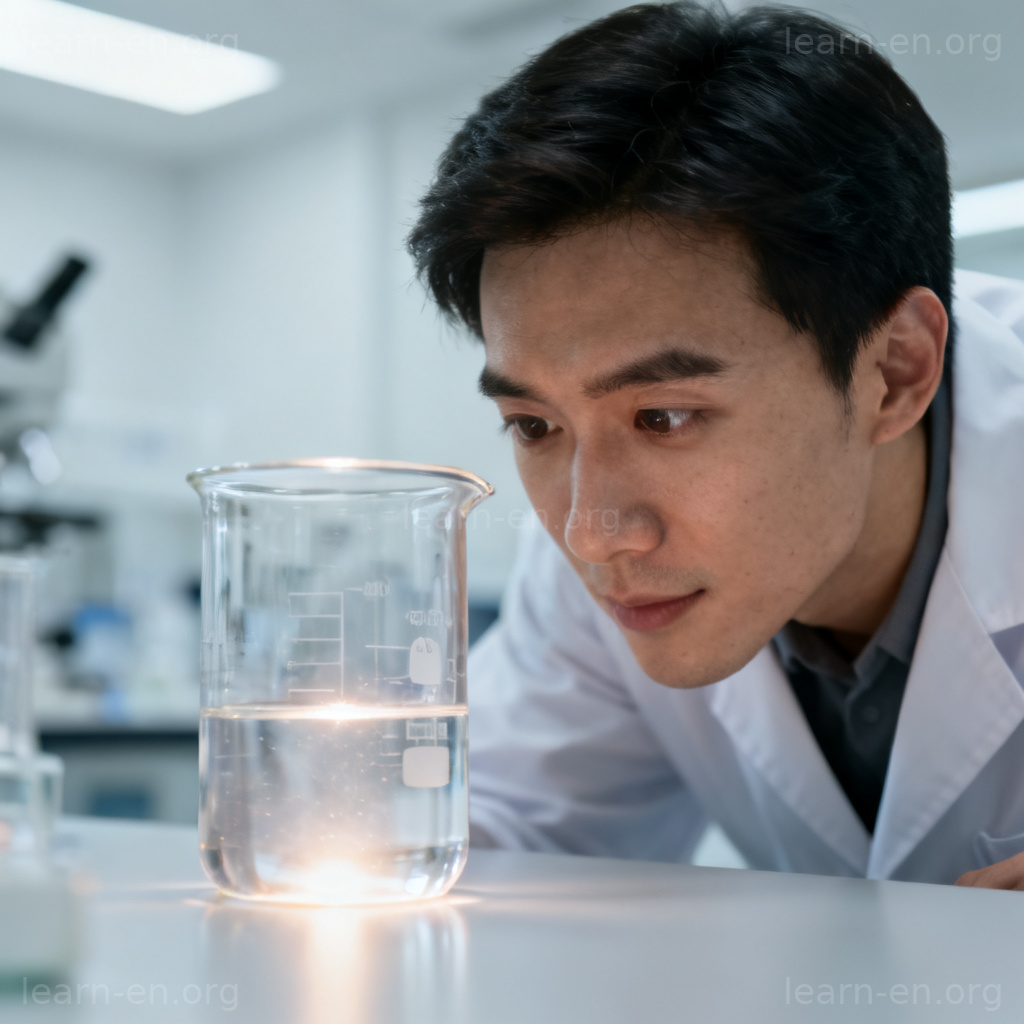 potential 潜在图解：科学家观察烧杯中初现曙光的化学反应