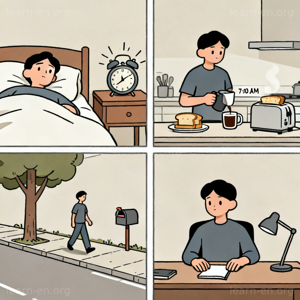 predictable 含义图解：漫画展示按部就班的日常惯例