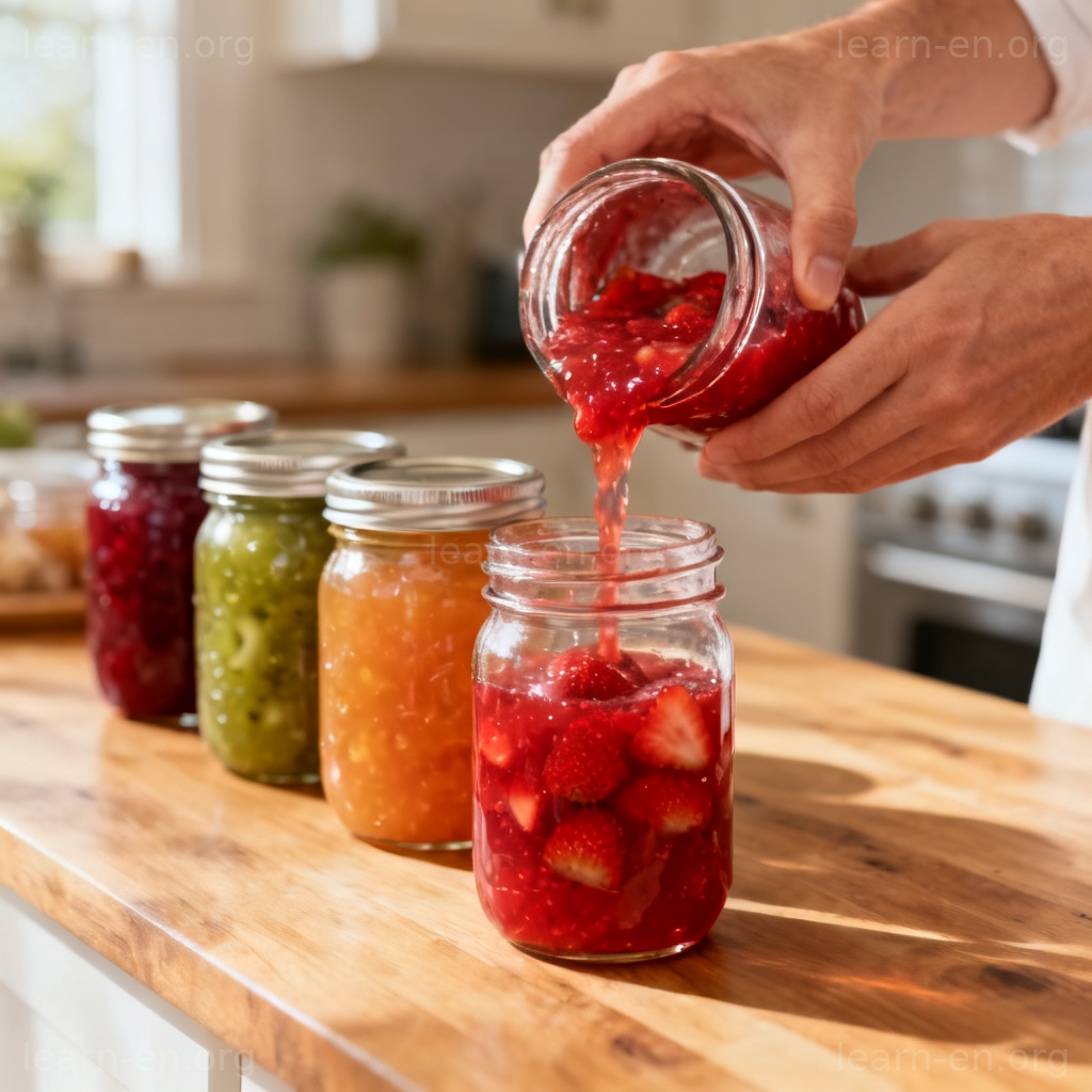 preserve 保存含义图解：手工制作草莓果酱保存食物
