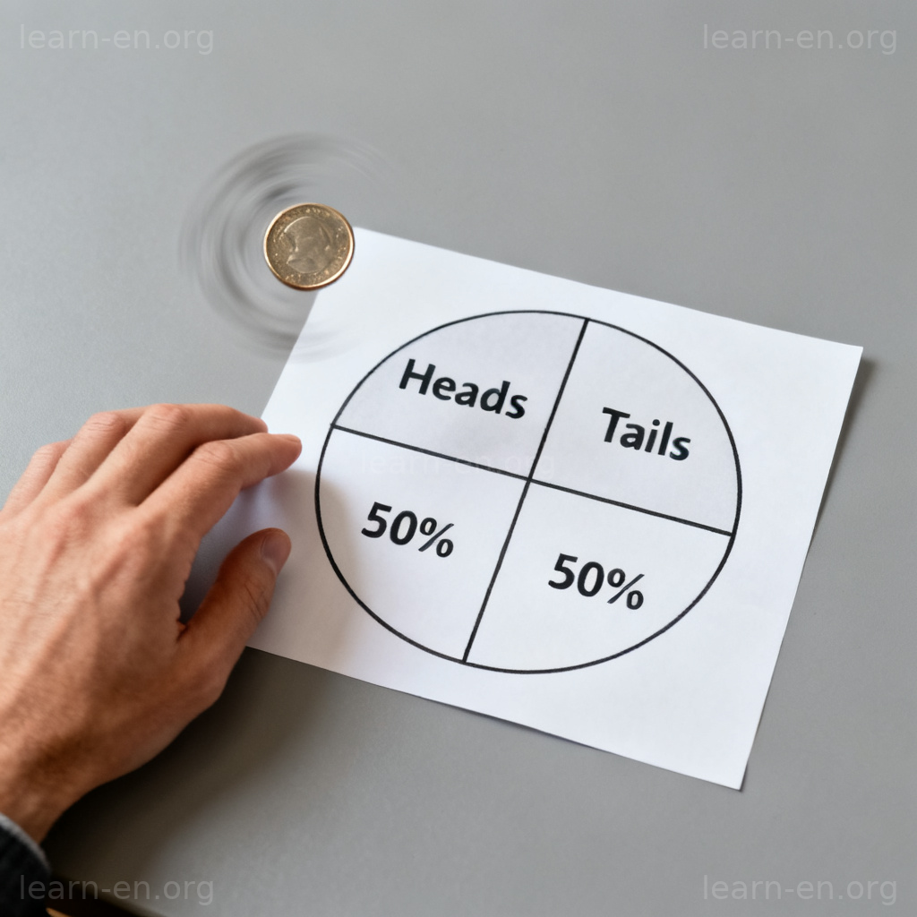probability 概率图解：抛硬币与50%概率示意图