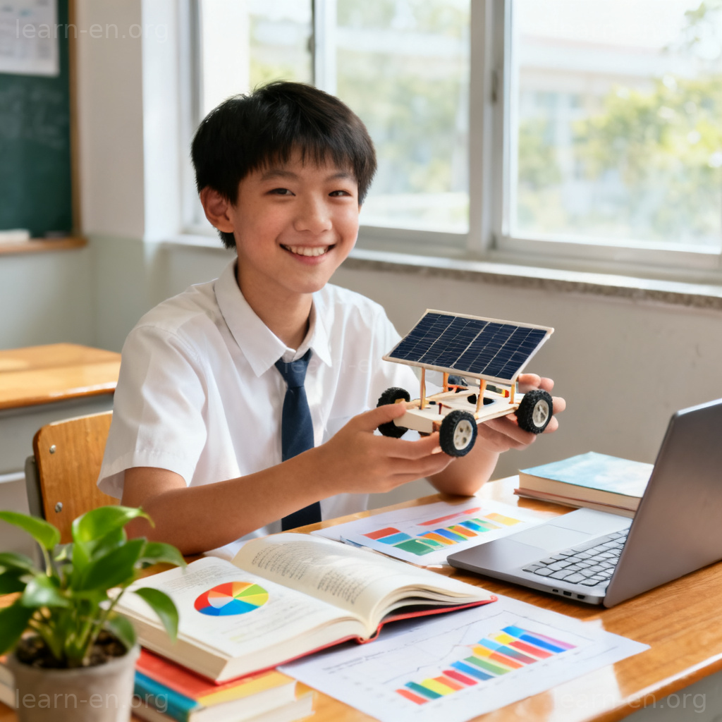 project 项目图解：学生在教室展示科学项目模型
