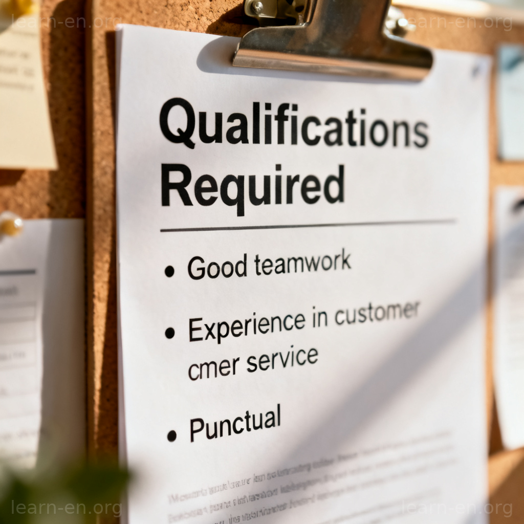 qualification 必要条件图解：招聘公告上的任职要求列表
