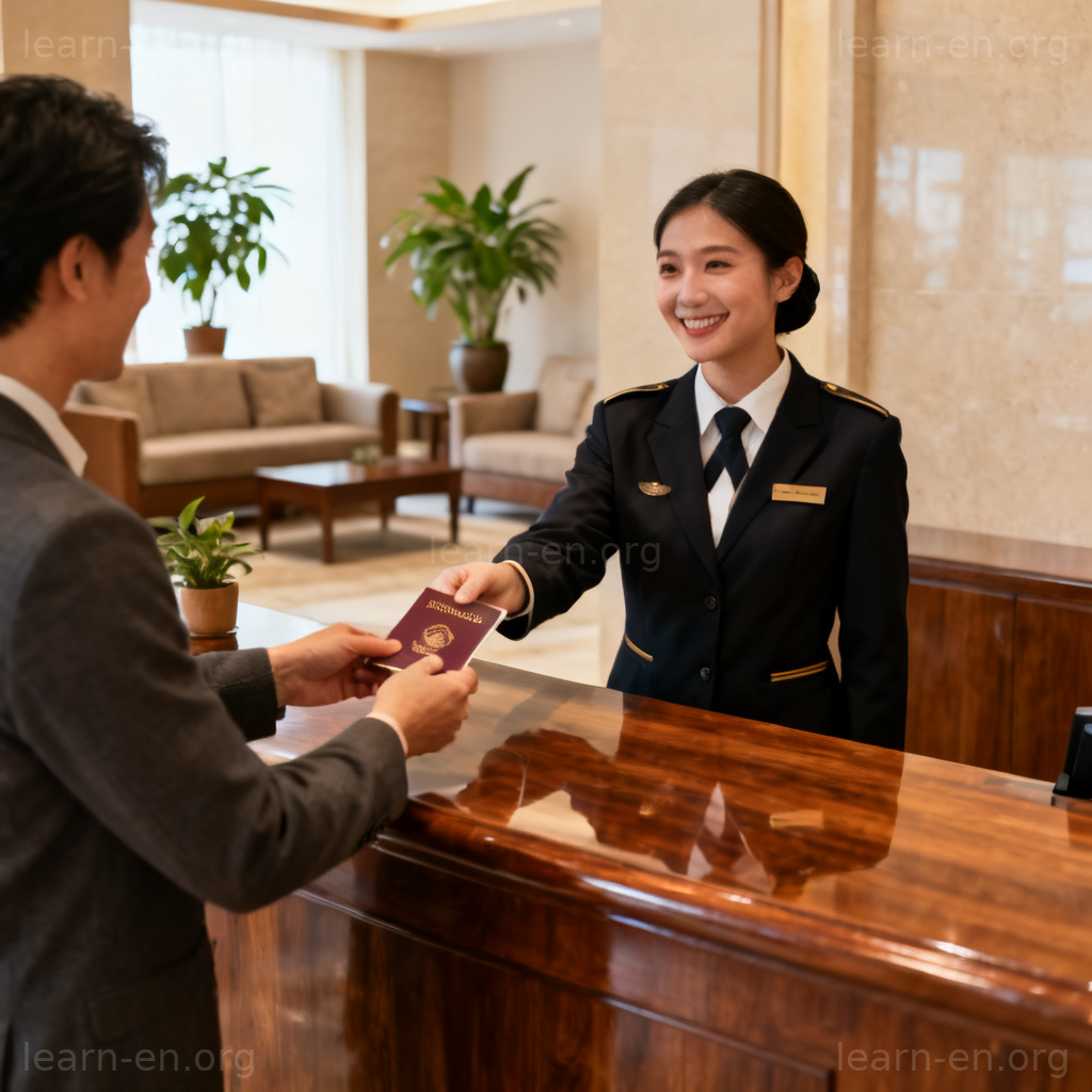 reception 前台含义图解：酒店大堂接待处场景