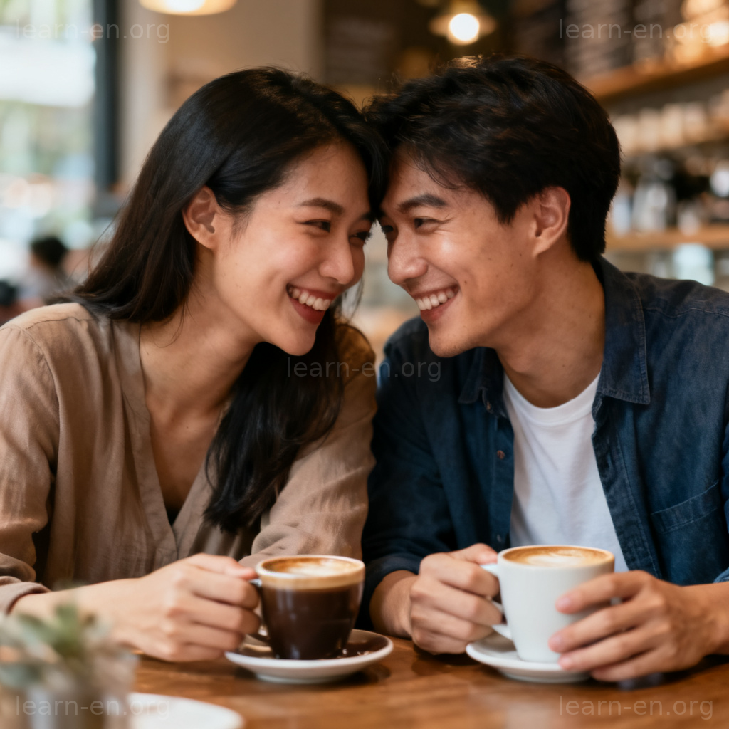 relationship 人际关系图解：两人在咖啡馆友好交谈
