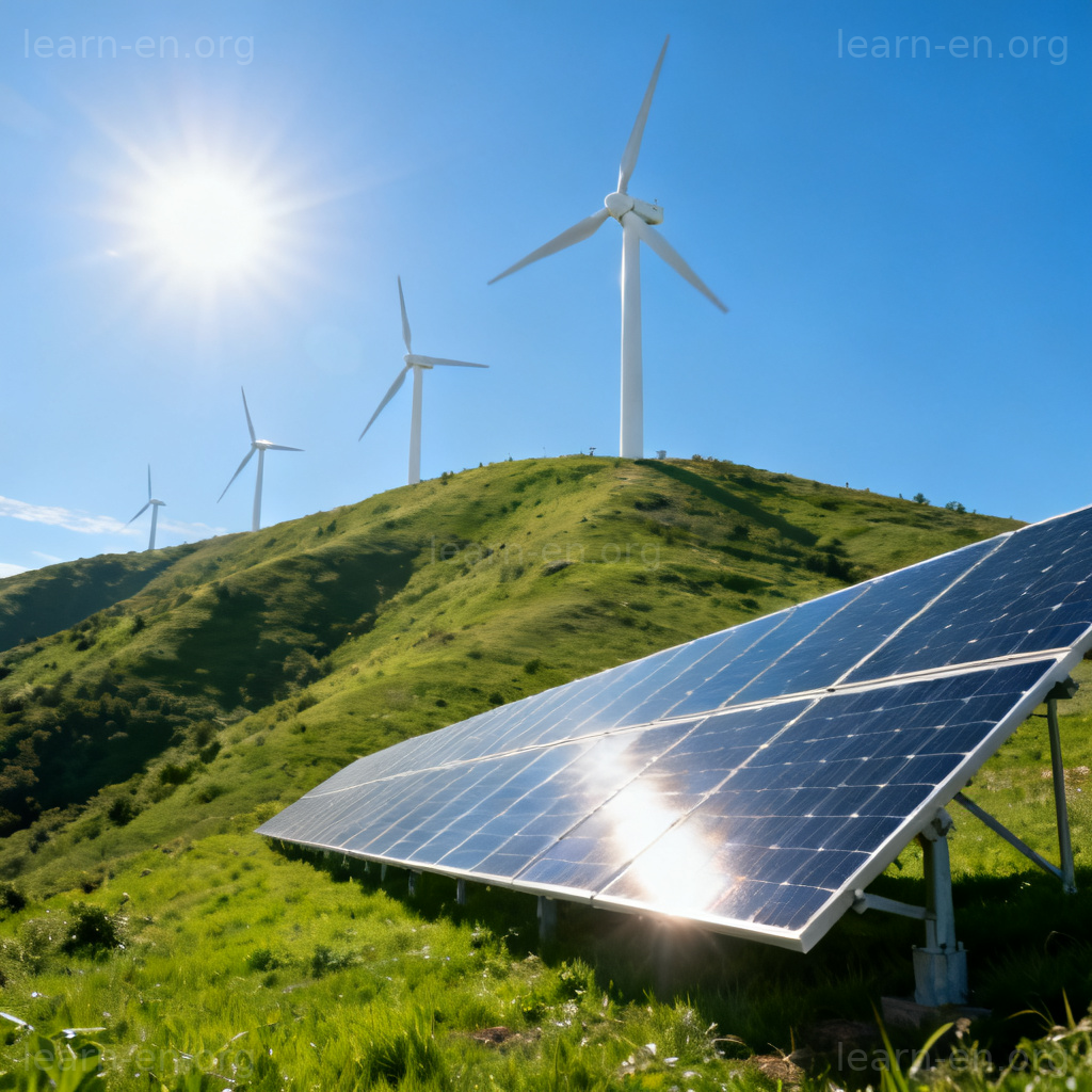 renewable 能源图解：风能与太阳能清洁可再生场景