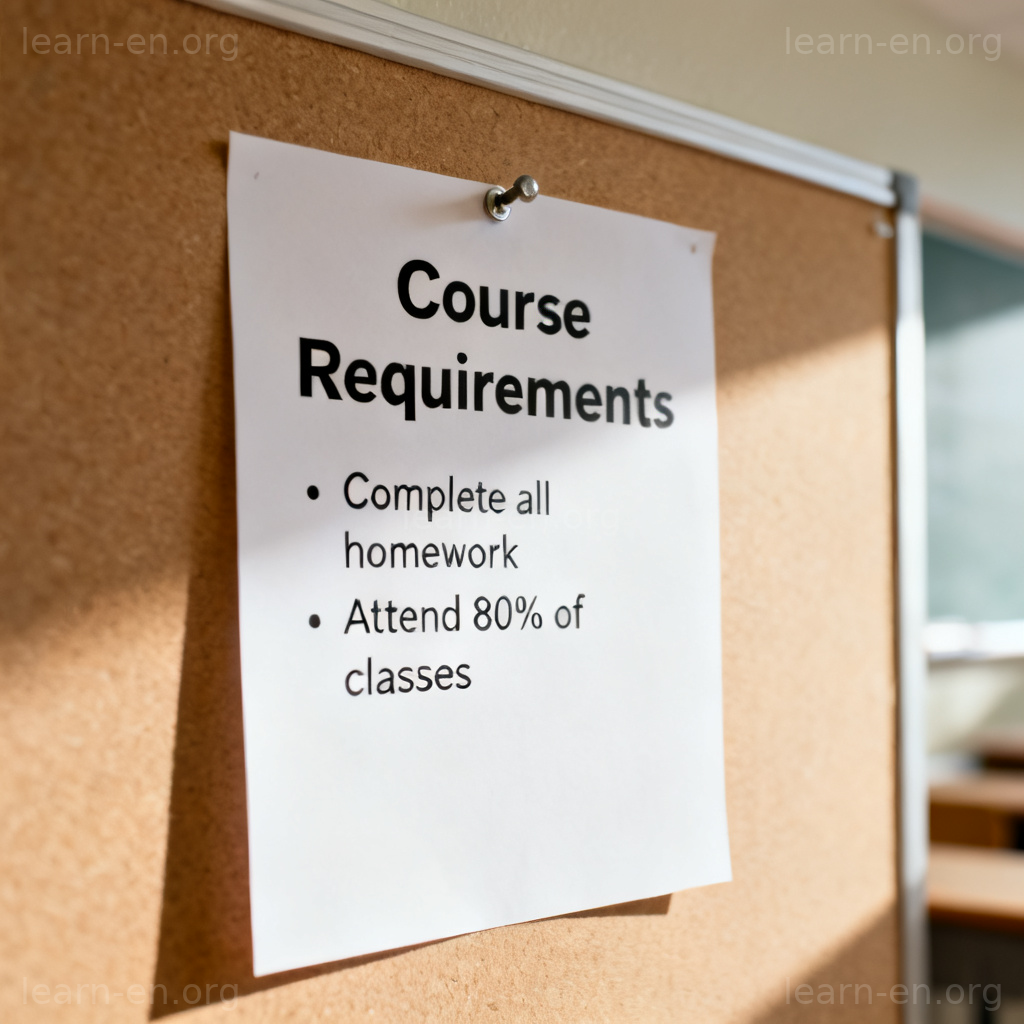 requirement 含义图解：学校课程要求清单展示