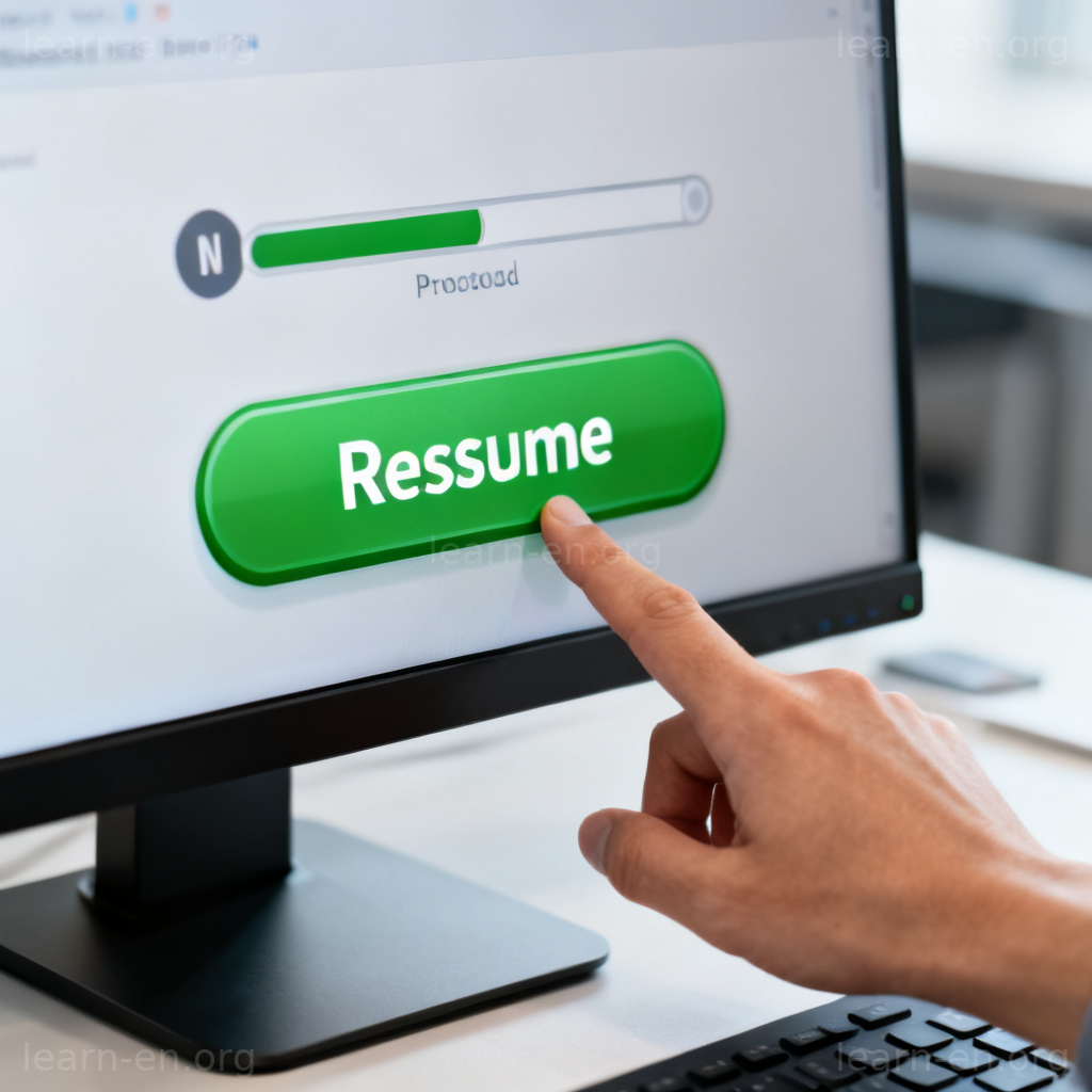 resume 重新开始图解：点击屏幕恢复下载按钮