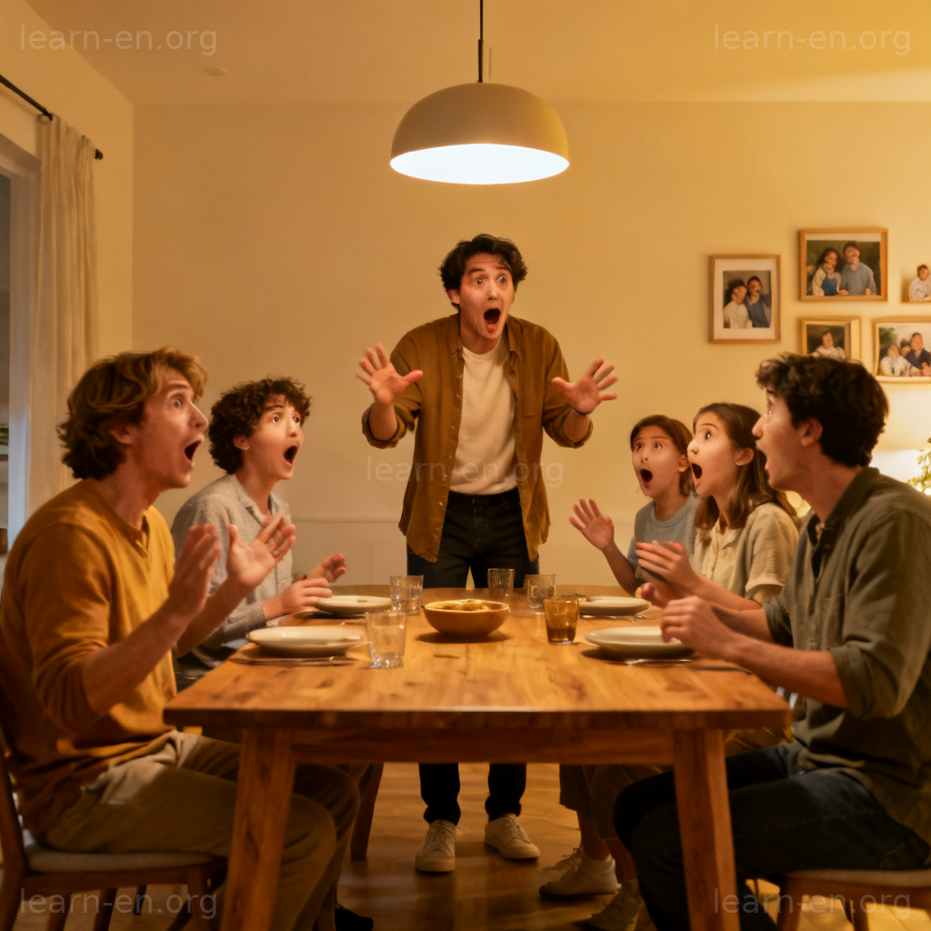 revelation 惊人真相图解：家人聚餐时分享震惊消息的瞬间