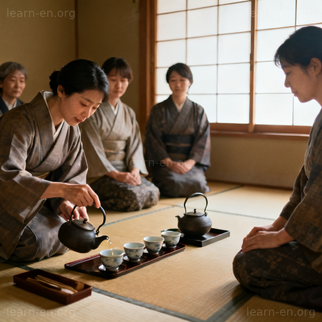ritual 仪式图解：传统茶道中的宁静仪式场景