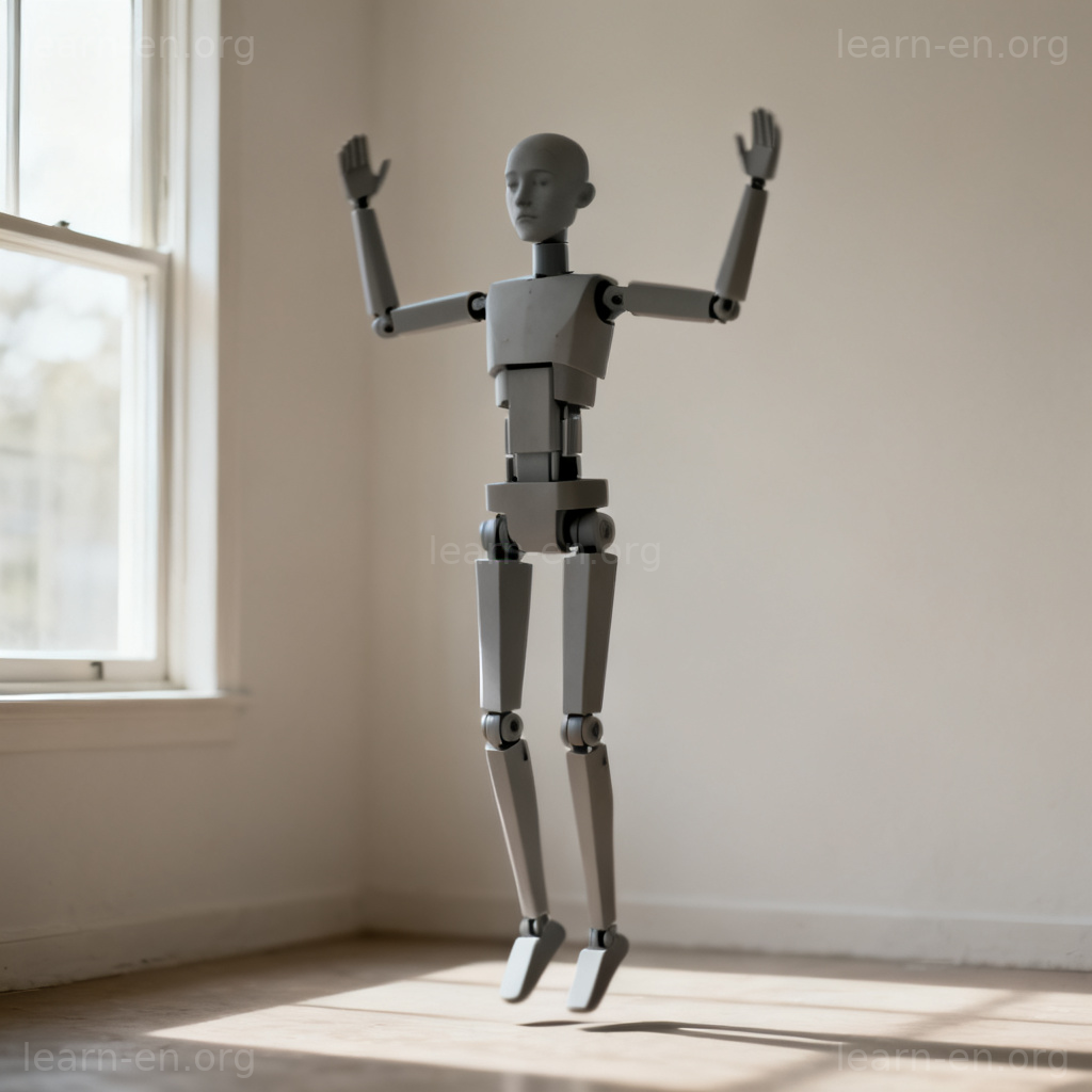 robotic 图解：人物僵硬重复动作，展示机器人般不自然行为