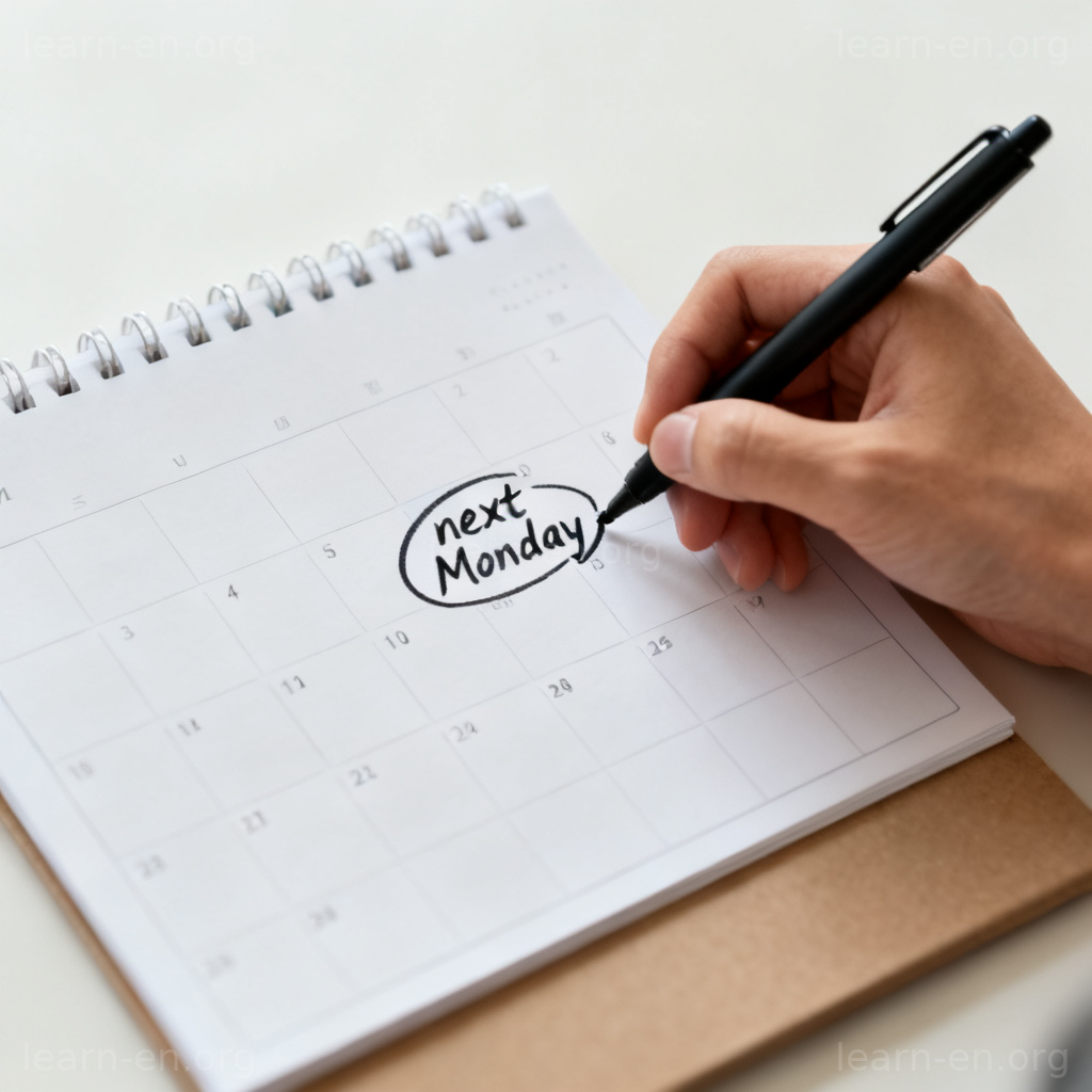 schedule动词图解：在日历上圈出具体日期安排事务