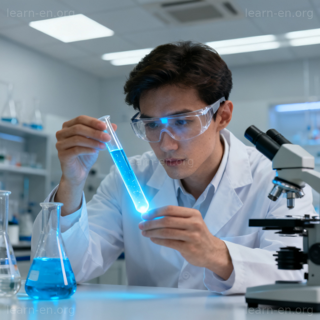 scientific 科学含义图解：实验室研究员进行实验