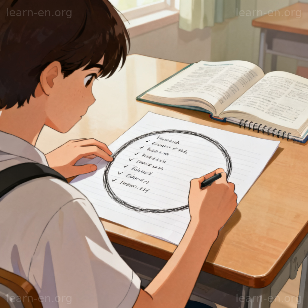 scope 范围图解：学生用圆圈划定学习主题范围