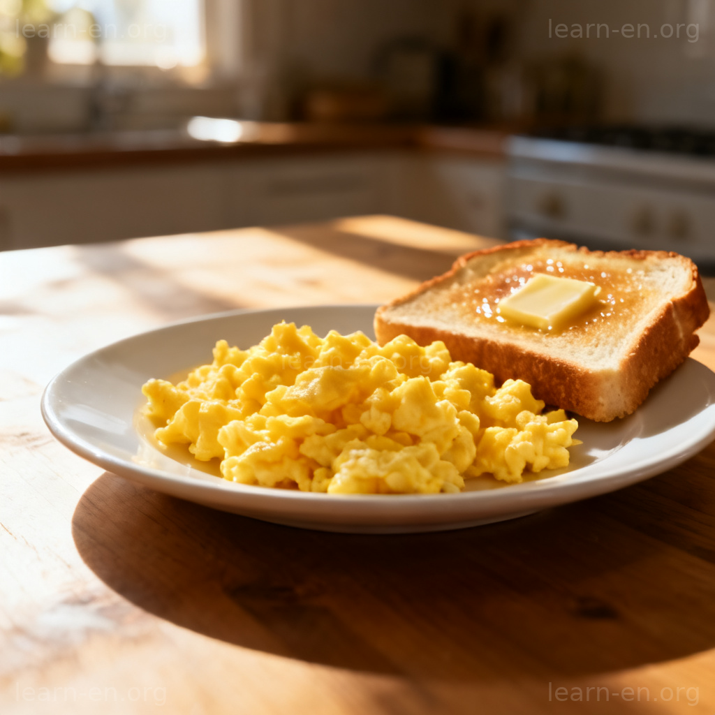 scrambled eggs 图解：平底锅中蓬松金黄的炒鸡蛋