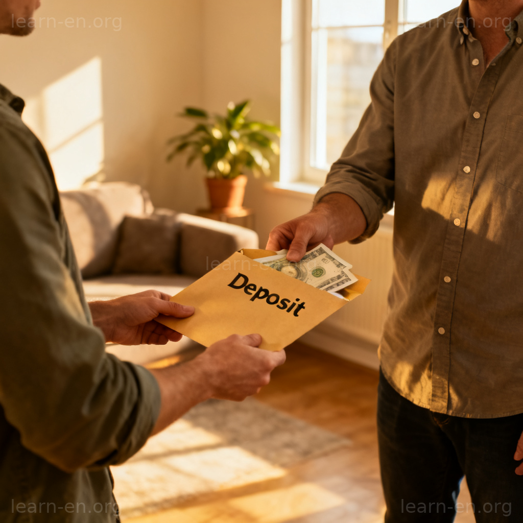 Security Deposit 押金图解：租客向房东支付押金签订租房合同