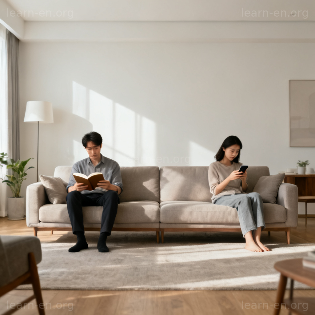 separate场景：伴侣在客厅两端保持距离的分离状态
