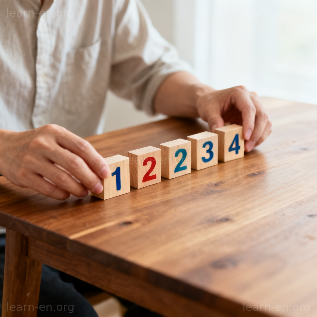 sequence 顺序含义图解：数字积木按顺序排列