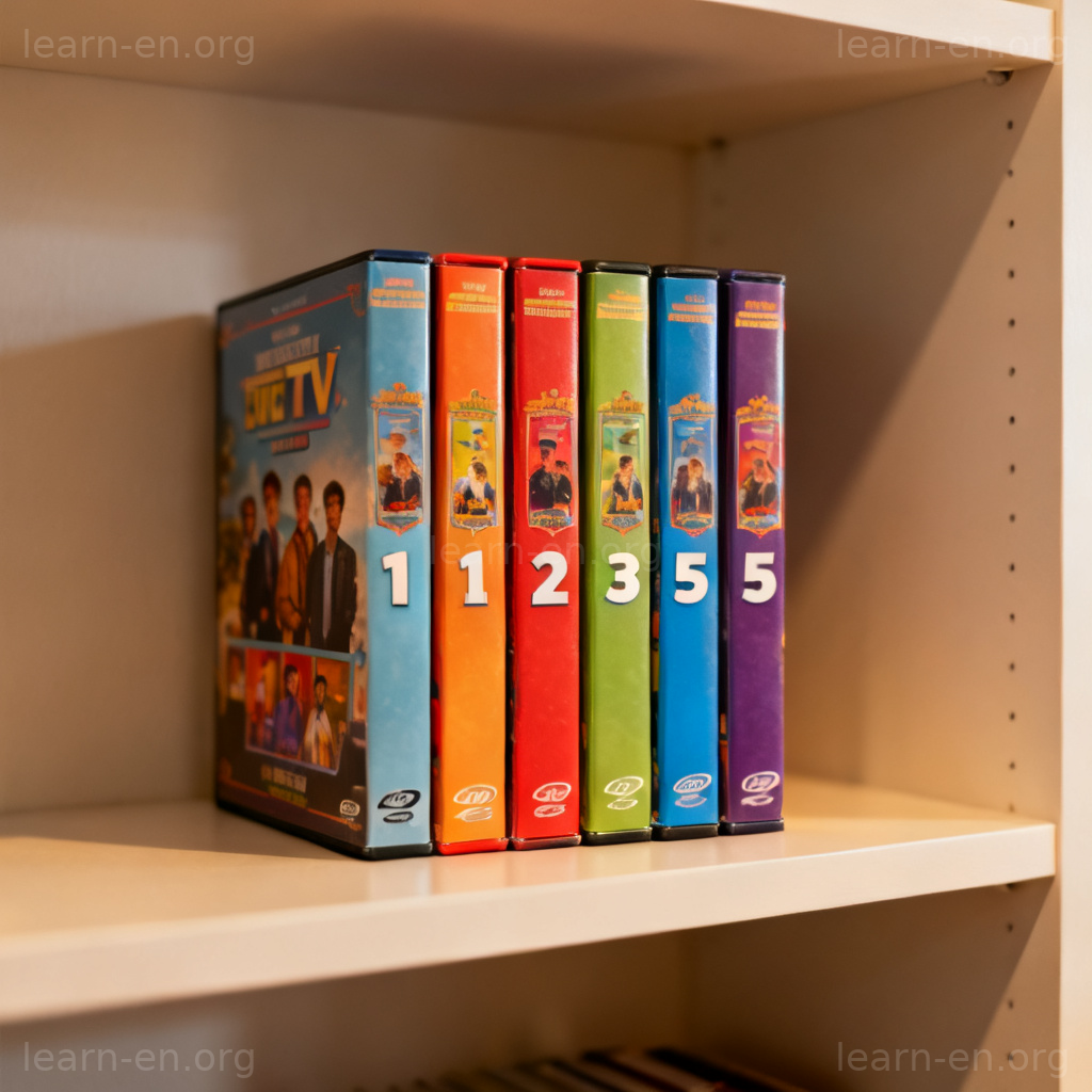 serial 含义图解：连续排列的电视剧 DVD 套装