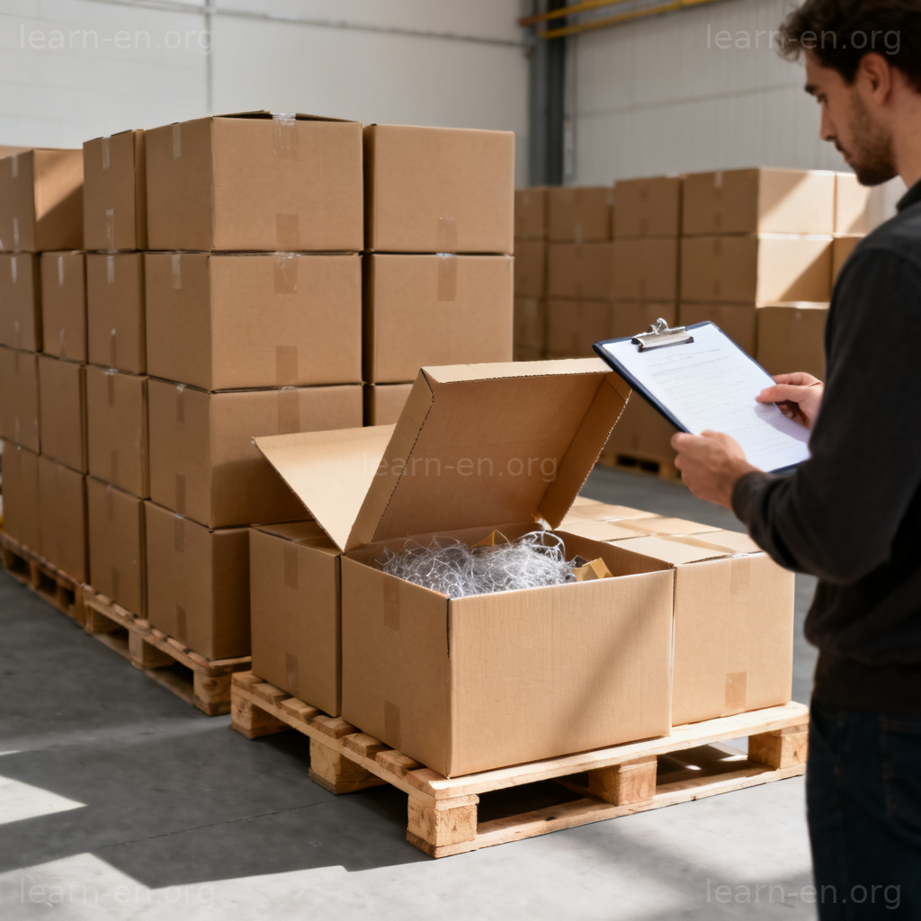 shipment 图解：仓库中一批待运的纸箱货物
