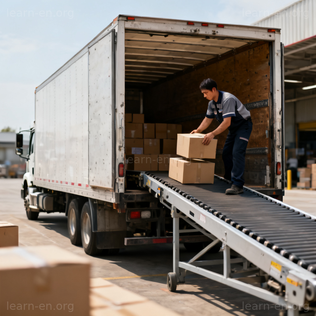 shipment 图解：卡车装载货物进行运输的过程