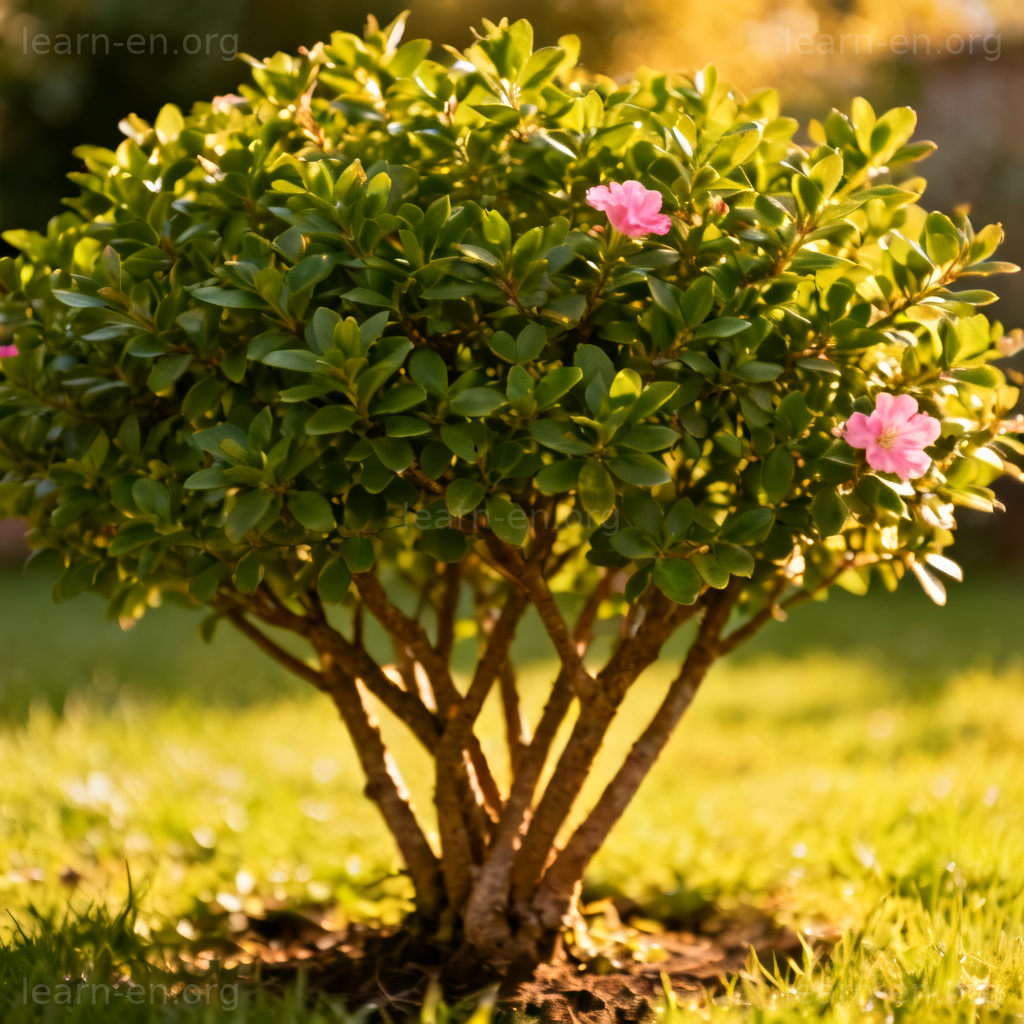 shrub灌木图解：花园中典型多茎干木本植物特写
