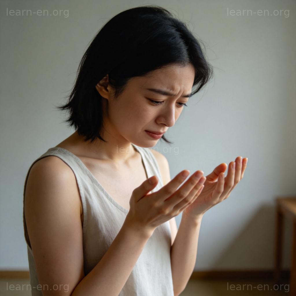 sorry 抱歉含义图解：人物低头表达歉意