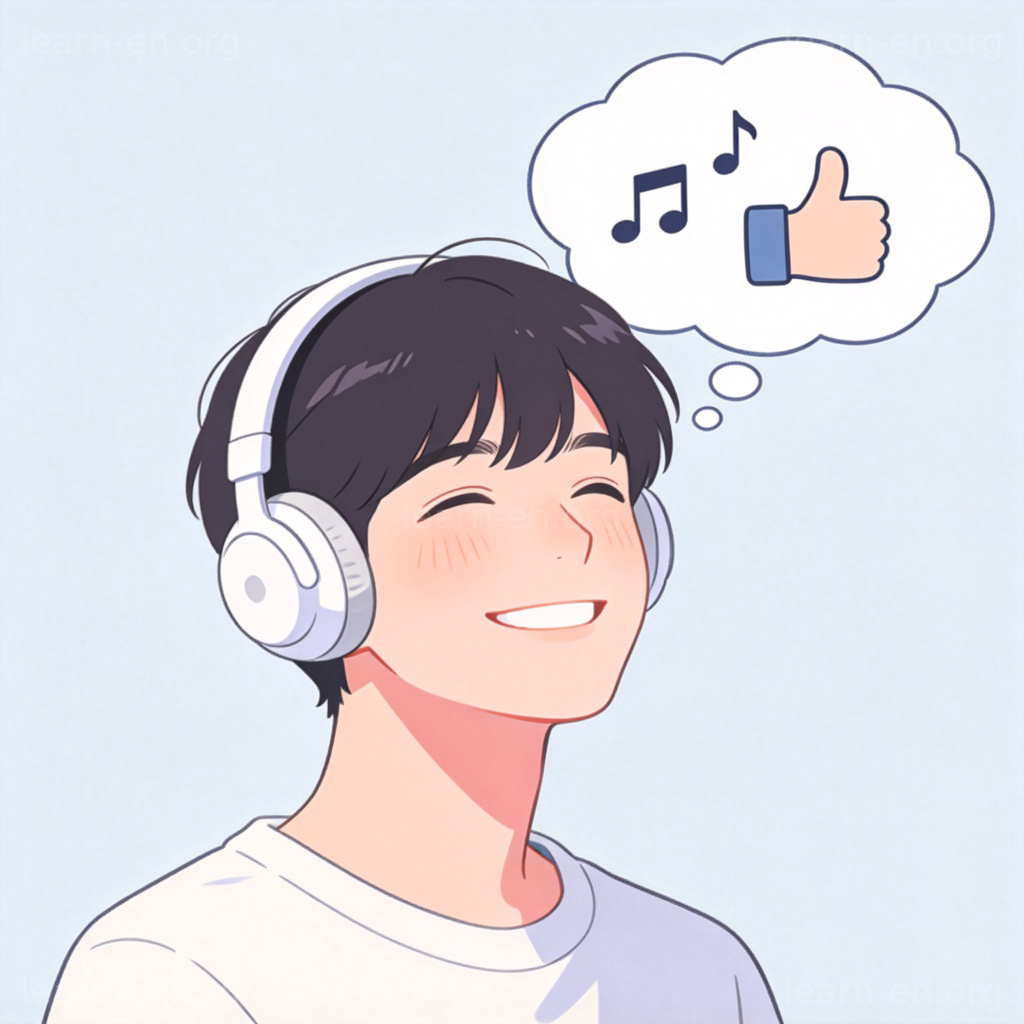 sound 听起来含义图解：戴耳机听音乐的人