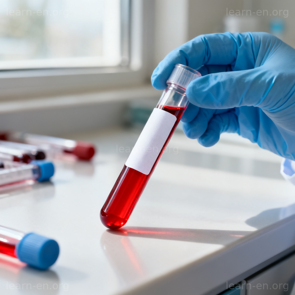 specimen 样本图解：医护人员手持血液样本试管