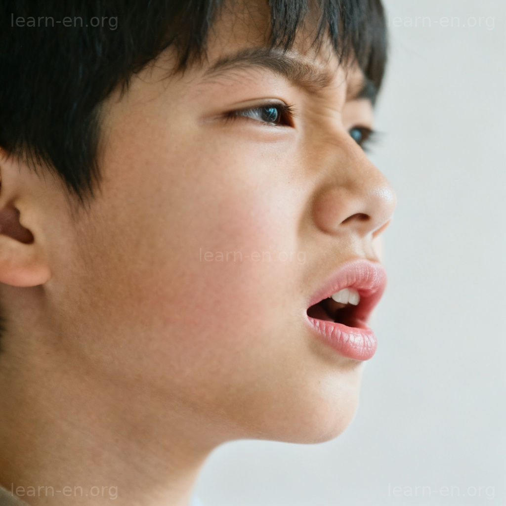 stammer 图解：人物因紧张而结巴说话的面部特写