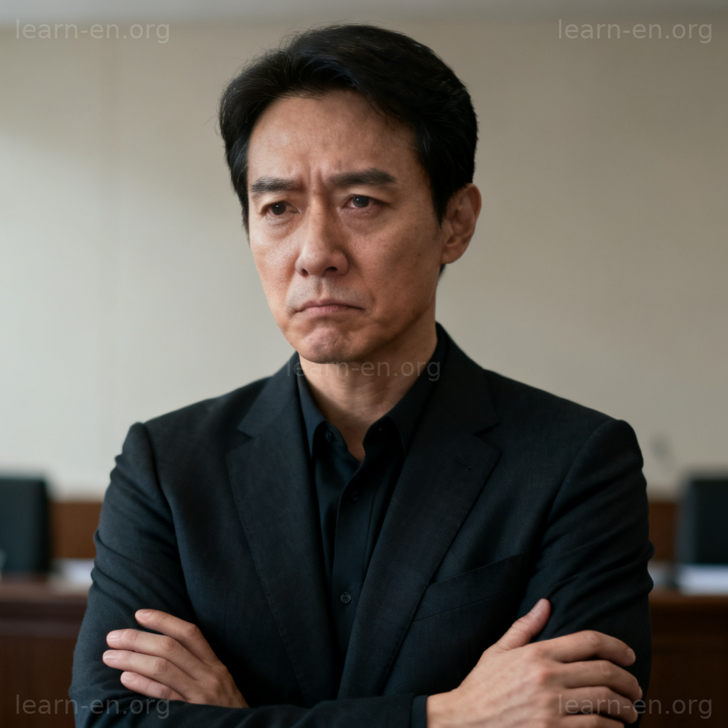 stiff 含义图解：正式场合中身体紧绷生硬的人