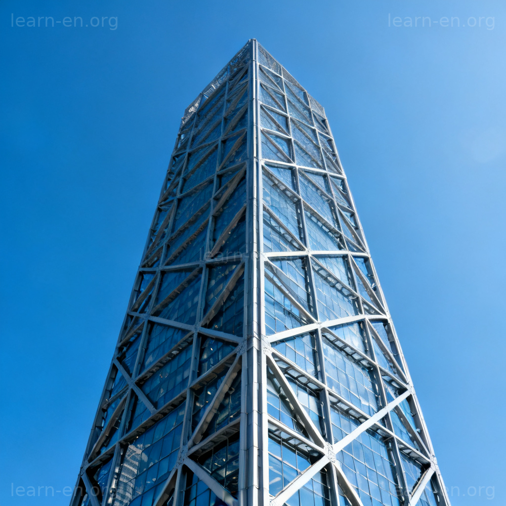 structure 建筑物示例：现代摩天大楼外部结构特写