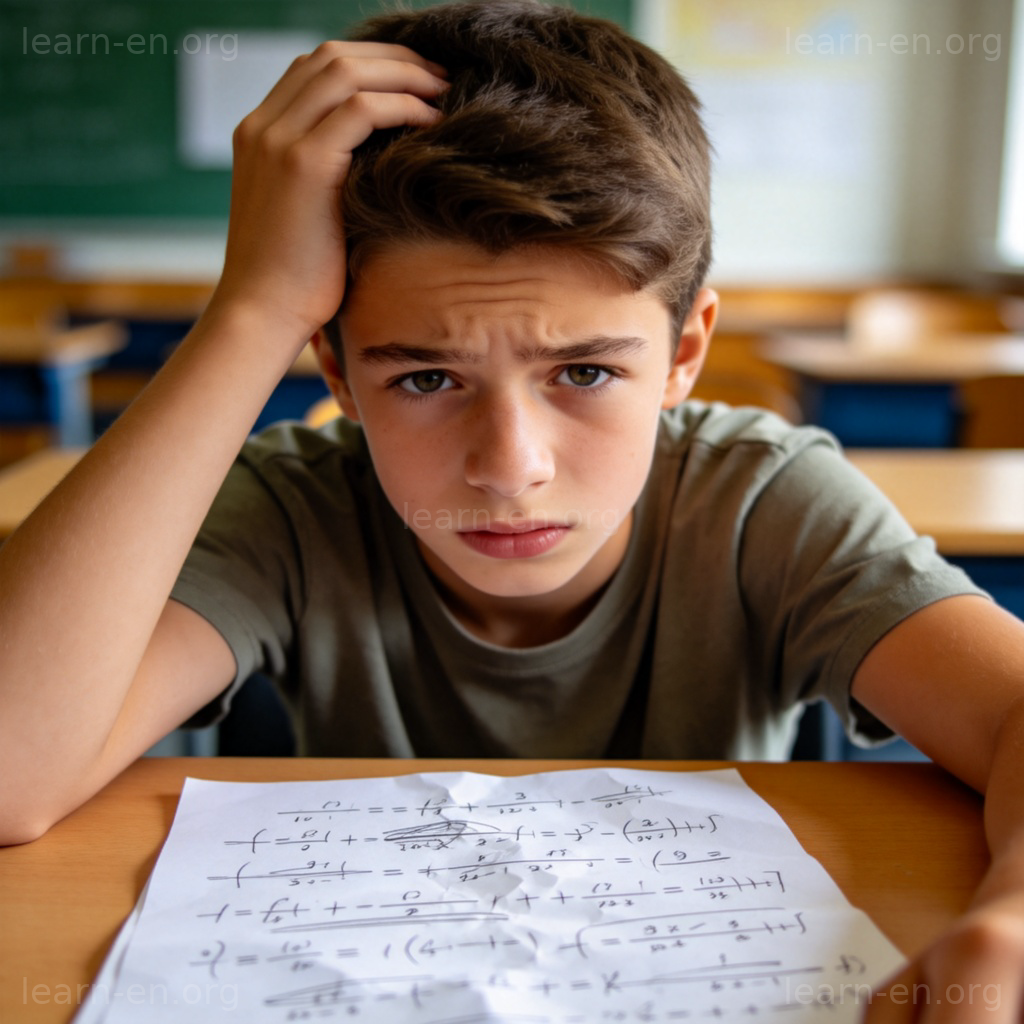 stupid 图解：学生困惑面对复杂数学题，表现‘笨的’含义