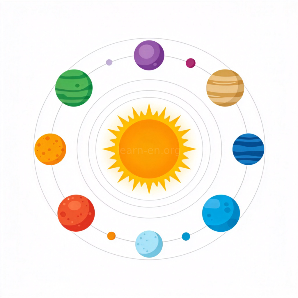 system 体系含义图解：太阳系行星轨道示意图