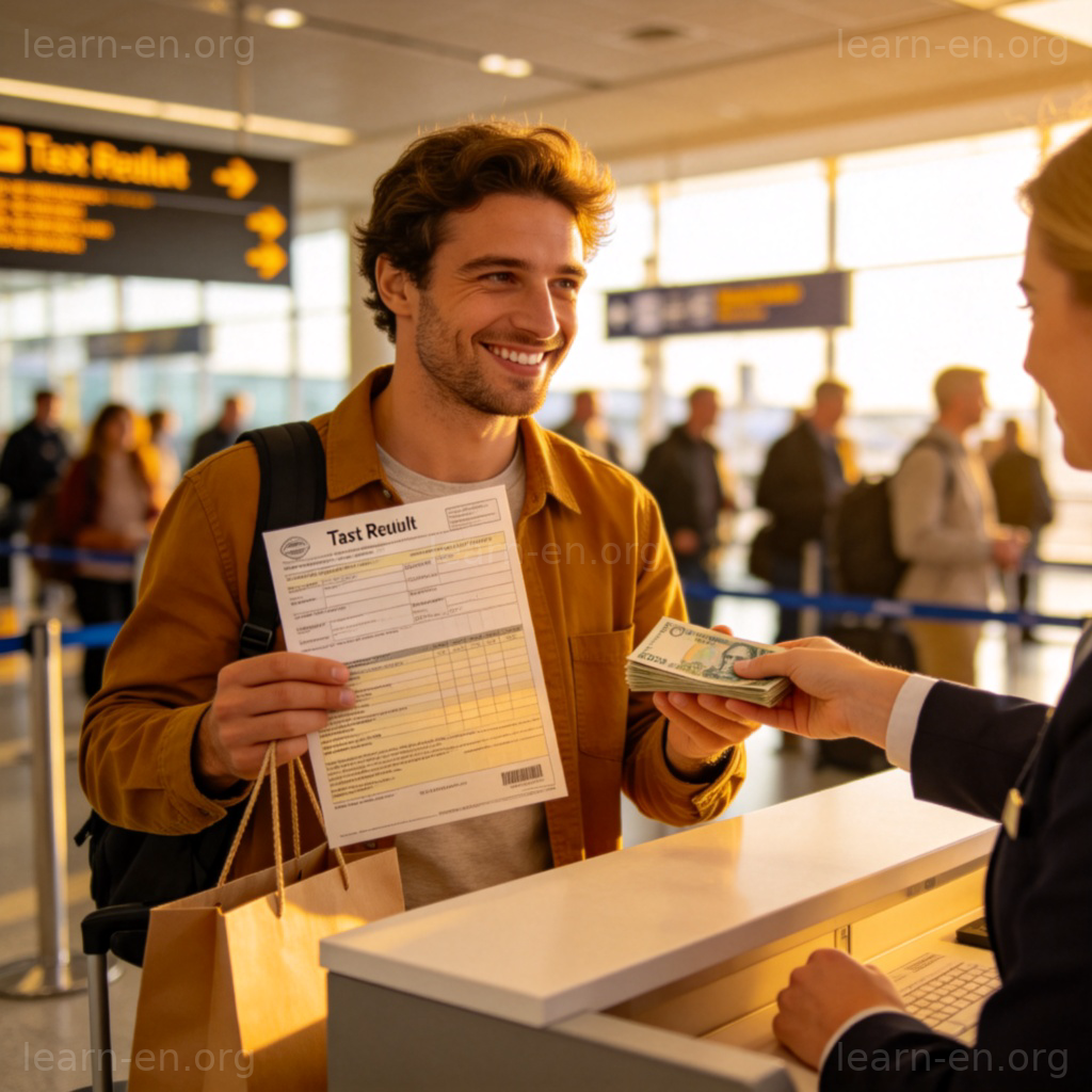 Tax Refund 退税图解：旅客在机场退税柜台领取现金