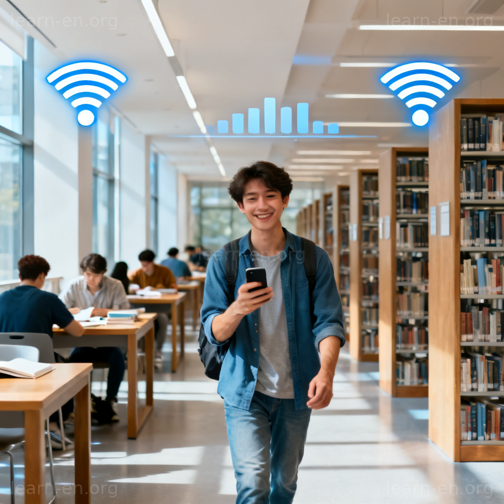 throughout 遍布含义图解：图书馆全程满格WiFi信号