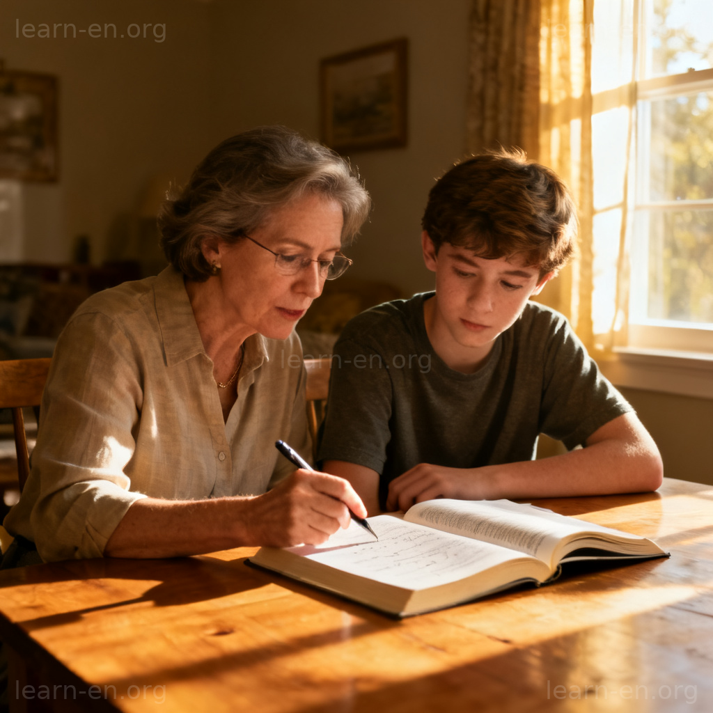 tutor 私人教师场景图解：导师与学生在家辅导功课