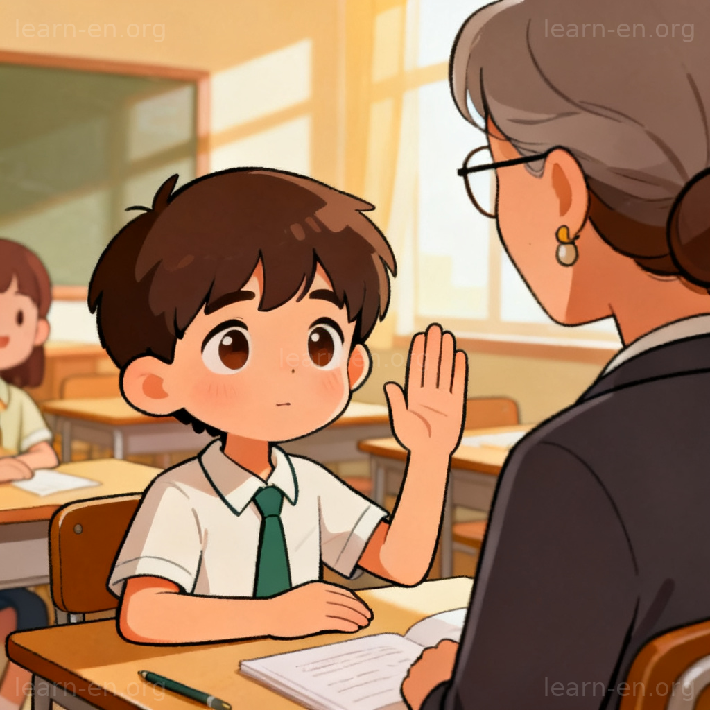 undertake 承诺含义图解：学生向老师郑重保证的场景