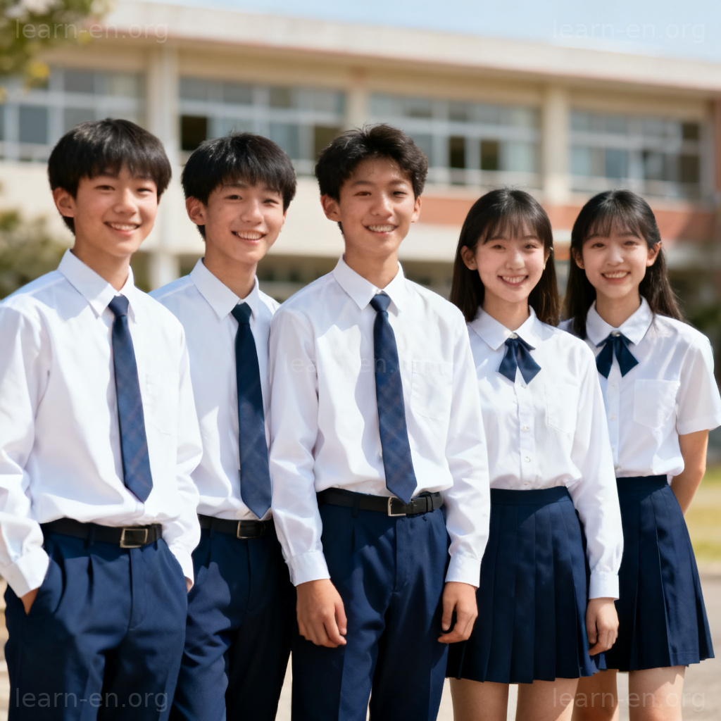 uniform 制服含义图解：穿统一校服的学生群体