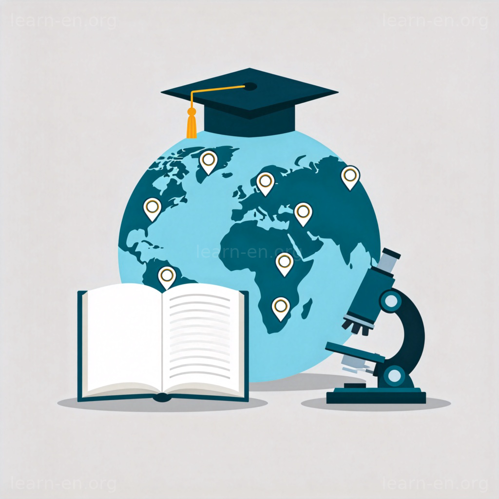 university 学术象征：代表全球高等教育与研究网络的符号化图像