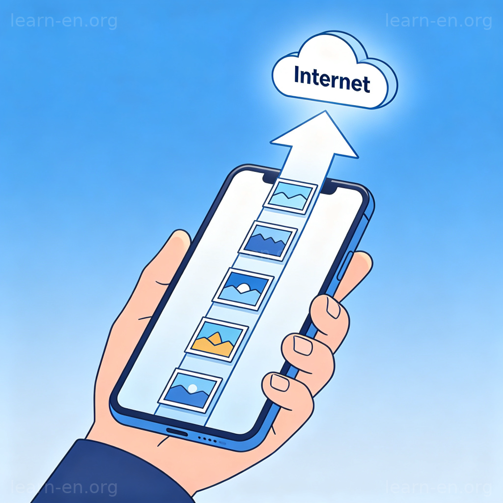 Upload photos 图解：手机照片上传至云端互联网的过程