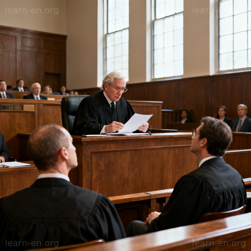 verdict 法庭裁决图解：法官宣读判决的严肃场景